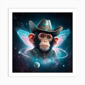 Chimpanzee In Space Art Print