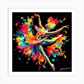 Ballerina Rainbow - Colorful Ballerina Art Print