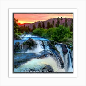 Sunset At Tahoe Falls Art Print