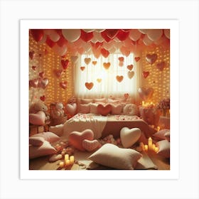 Valentine'S Day Bedroom 3 Art Print