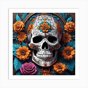 Day Of The Dead Skull 1 Art Print