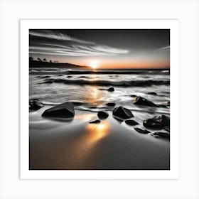 Sunset At The Beach 341 Art Print