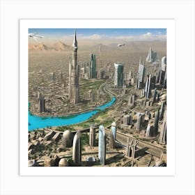 Futuristic Cityscape 140 Art Print