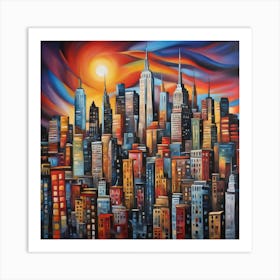 Abstract Skyline Art Print