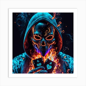 Flaming Skull Art Print