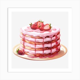 Strawberry Cake 3 Art Print