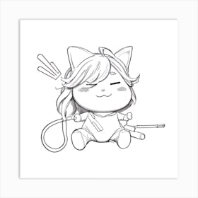 Kawaii Cat 3 Art Print