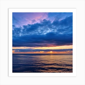 Sunset Over The Ocean Art Print