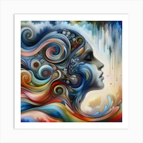 Windy Lady Surreal Art Print