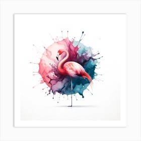 Watercolor Flamingo Art Print