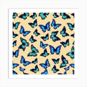 Blue Butterflies 2 Art Print