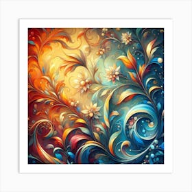 Abstract Floral Painting 20 Art Print