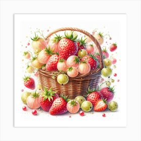 A basket of Gooseberry Art Print