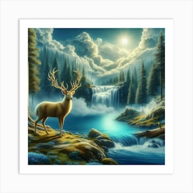 Deer In The Forest Art Print