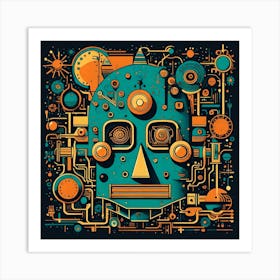 Robot Head 2 Art Print