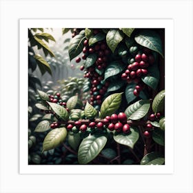 Coffee Berries In The Forest Art Print