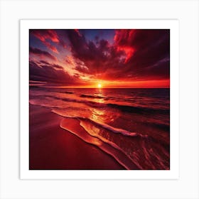 Sunset On The Beach 563 Art Print