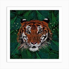 Starlight Tiger Square Art Print