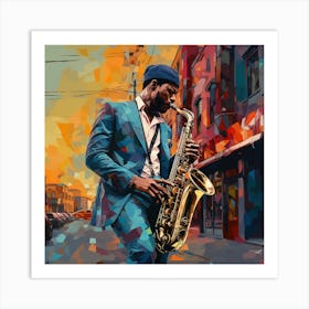 Saxophone Player 18 Art Print