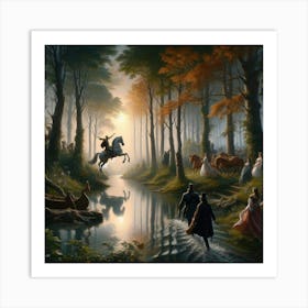 King And Queen In The Forest Art Print