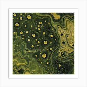 olive gold abstract wave art 25 Art Print