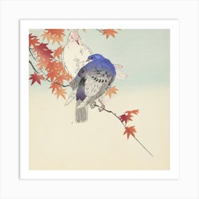 Japanese Ukiyo-E Doves On A Branch Art Print