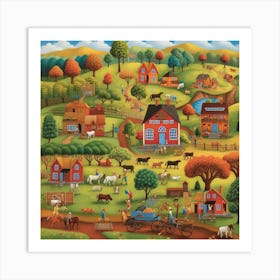 Farm Scene Art Print