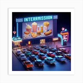 3d Rendering Of A Movie Theater Art Print