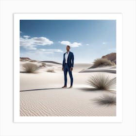 Man Standing In Sand 3 Art Print