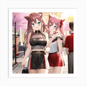 Two Anime Girls Art Print