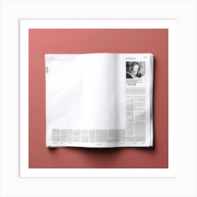 Newspaper On A Pink Surface Art Print