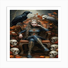 Crows And Skulls Art Print