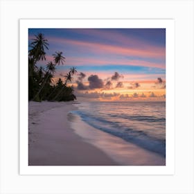 Sunset On The Beach Art Print