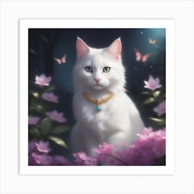 White Cat Art Print