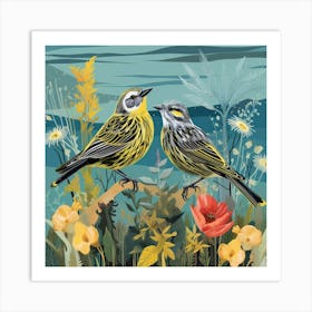 Bird In Nature Yellowhammer 3 Art Print