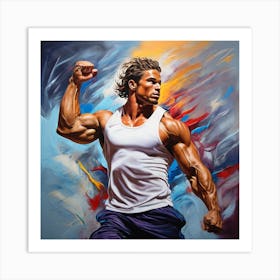 Muscular Man - Sprinting Champion Art Print