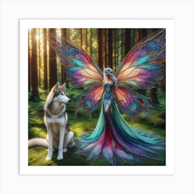 Fairy And Wolf 5 Art Print