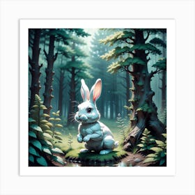 Rabbit In The Woods 50 Art Print