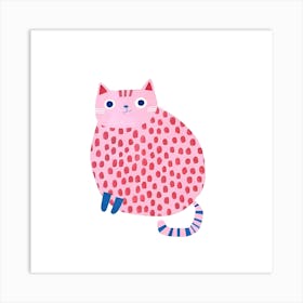 Pink Cat Art Print