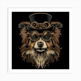 Steampunk Dog 40 Art Print