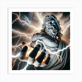 Zeus Greek God Of Thunder, Lightning, Rain, And Winds Art Print