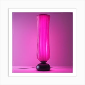 Furniture Design, Tall Lamp, Inflatable, Fluorescent Viva Magenta Inside, Transparent, Concept Produ Art Print