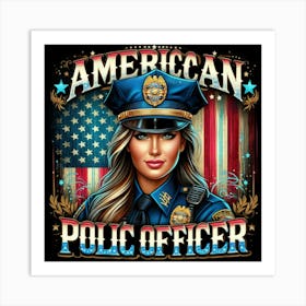 American Police Officer 1 Art Print