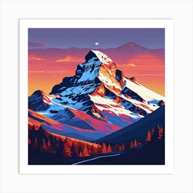 Matterhorn At Sunset Art Print