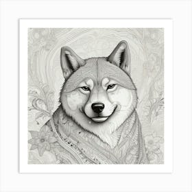 Akita Art Print