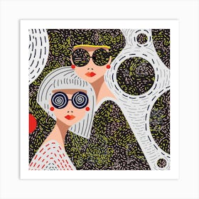 Two Women In Sunglasses Art Print