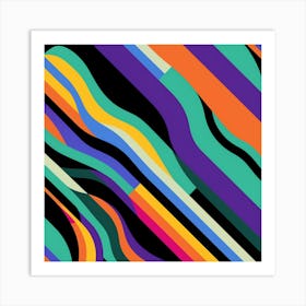 Abtract colorful Swirly Lines Art Print