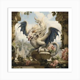 Dragon In The Garden Art Print