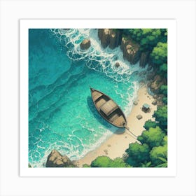 Boat On The Beach 3 Art Print