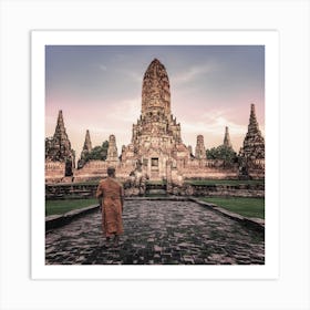 Ayutthaya Evening Square Art Print